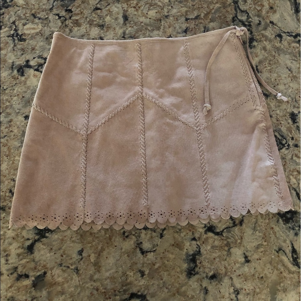 Bebe Suede Leather Mini Skirt